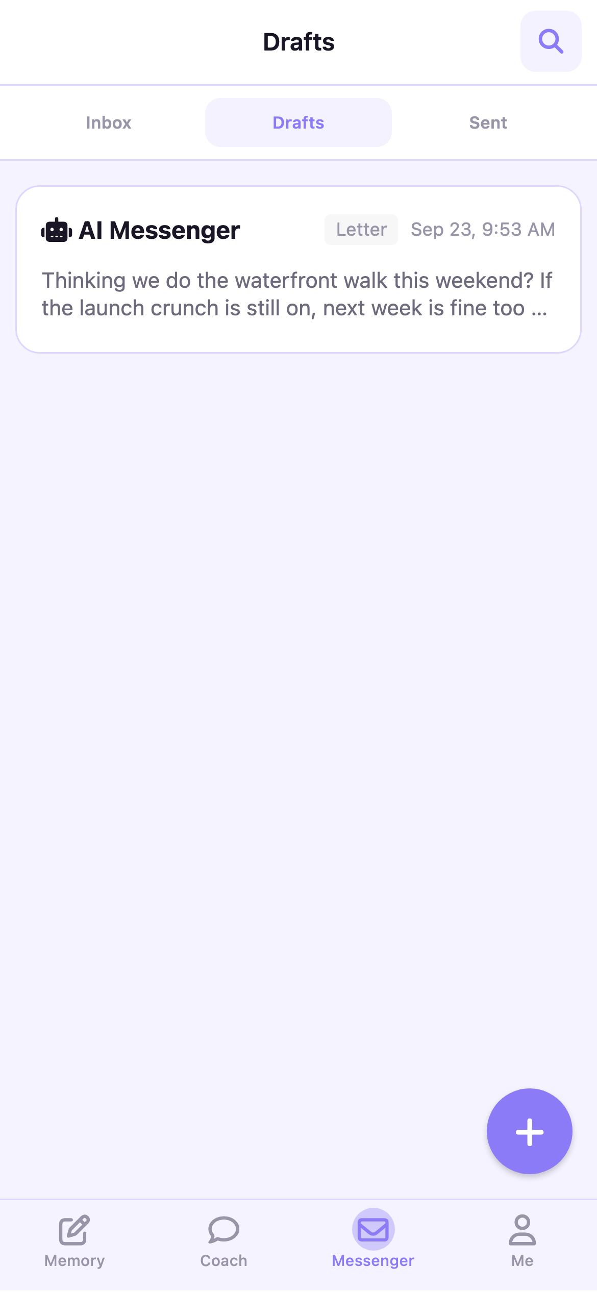 A drafted message, waiting for approval