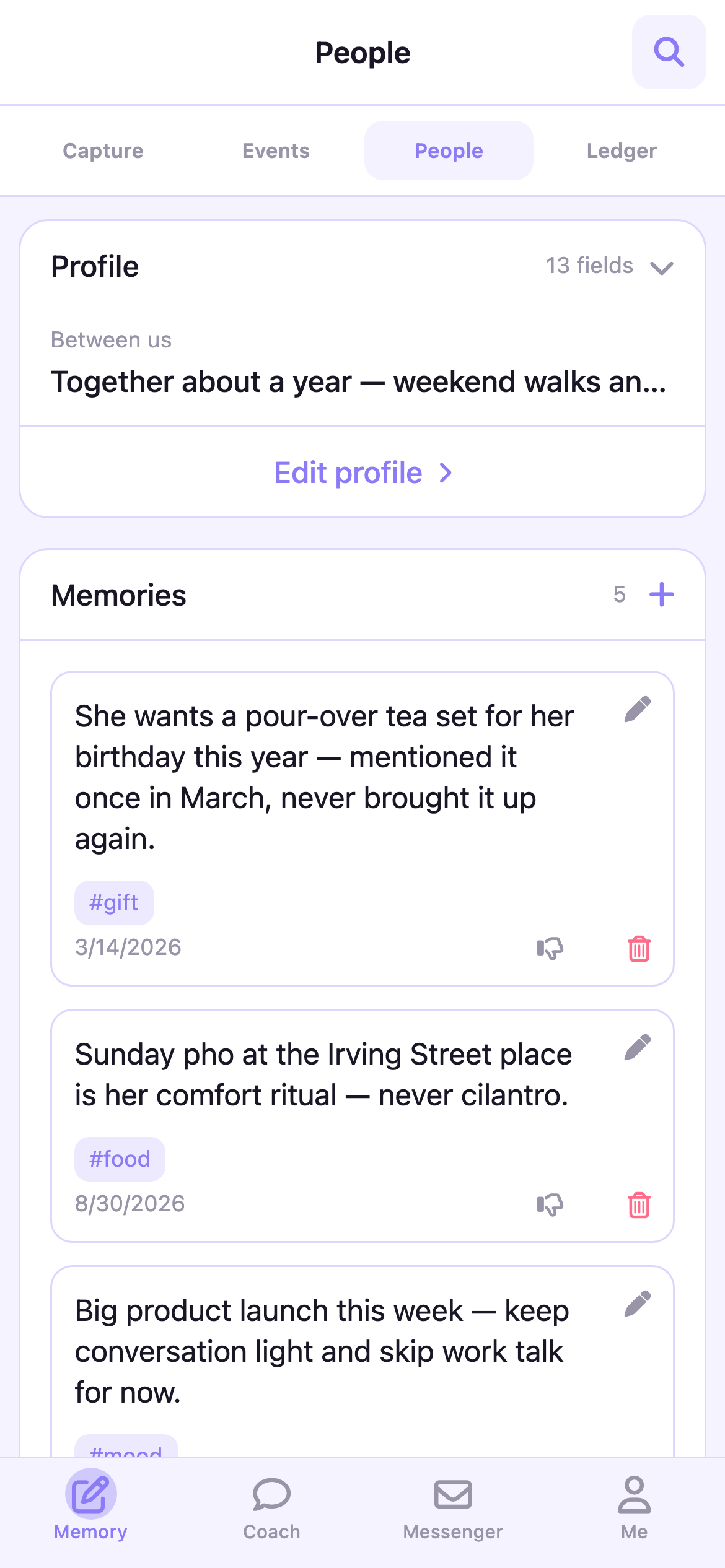 A note kept in March